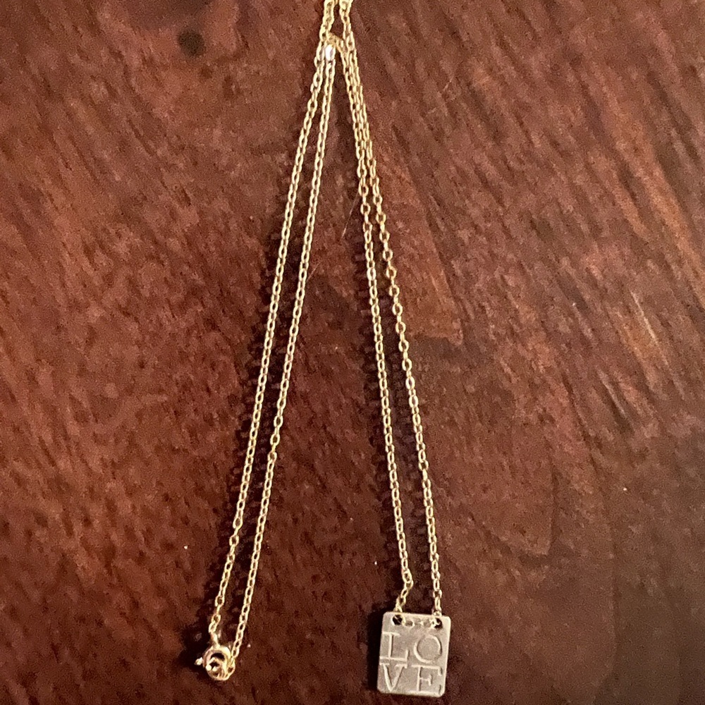 LOVE silver/gold tone finish necklace​